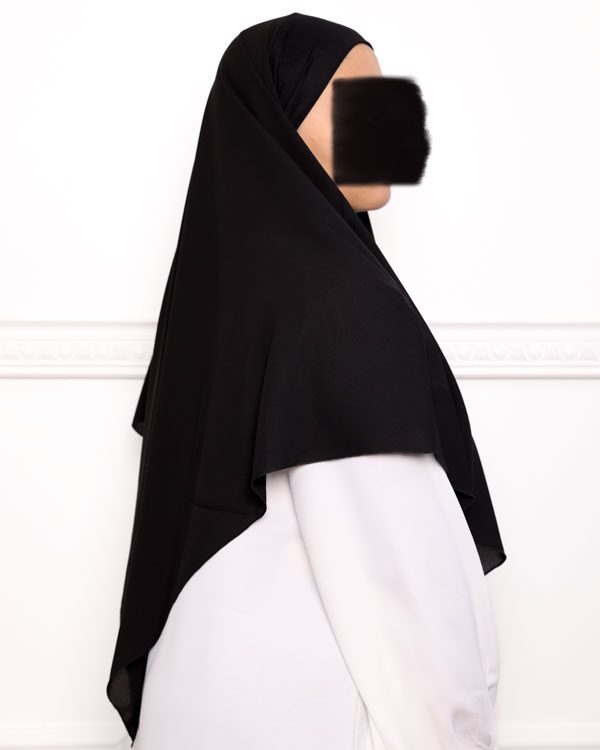 Khimar court en crêpe pointu khimar triangle khimar pas cher mon hijab pas cher noir